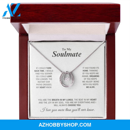 To My Soulmate - My Everything - Lucky In Love Silver Necklace