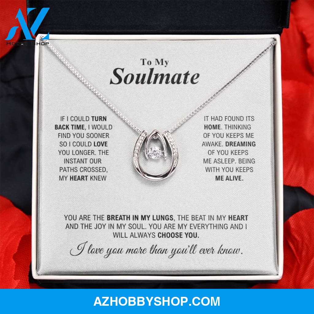 To My Soulmate - My Everything - Lucky In Love Silver Necklace