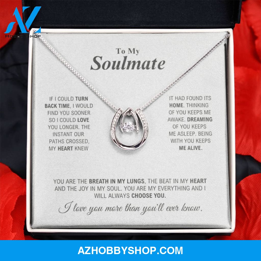 To My Soulmate - My Everything - Lucky In Love Silver Necklace