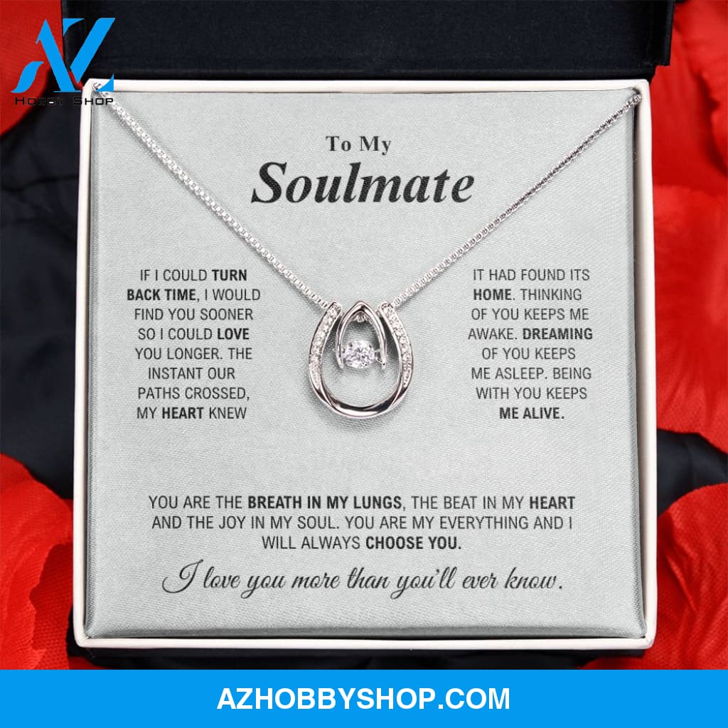 To My Soulmate - My Everything - Lucky In Love Silver Necklace
