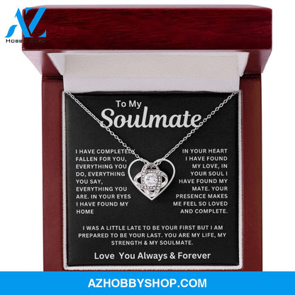 To My Soulmate I Have Completely Fallen For You Love Knot Necklace