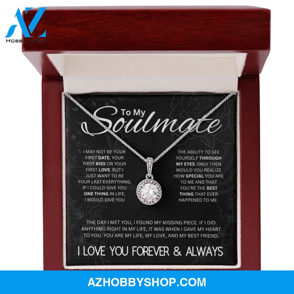 To My Soulmate - "My Life, Love & Best Friend" Sparkling Silver Pendant
