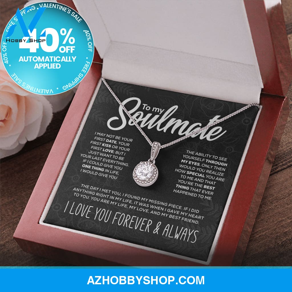 To My Soulmate - "My Life, Love & Best Friend" Sparkling Silver Pendant