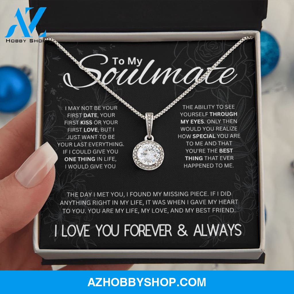 To My Soulmate - "My Life, Love & Best Friend" Sparkling Silver Pendant