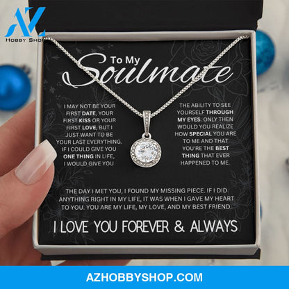 To My Soulmate - "My Life, Love & Best Friend" Sparkling Silver Pendant