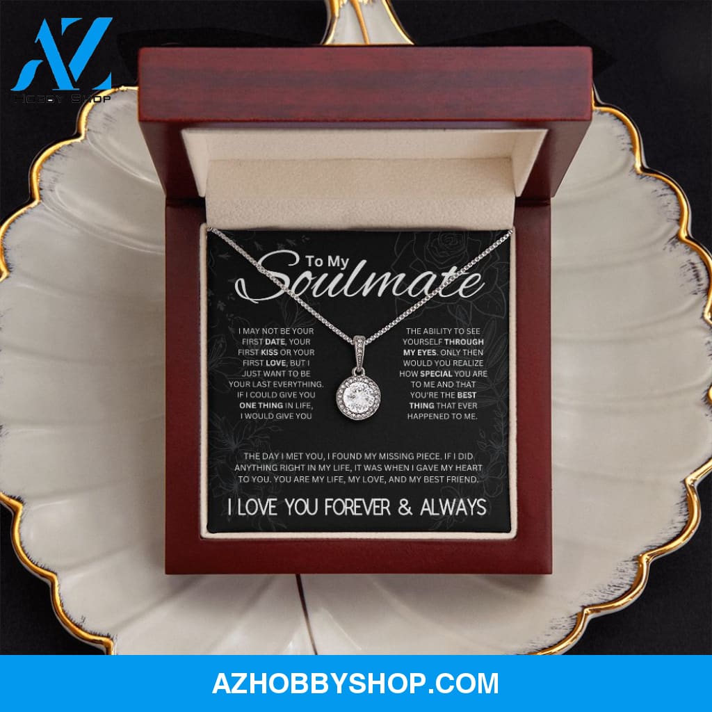 To My Soulmate - "My Life, Love & Best Friend" Sparkling Silver Pendant