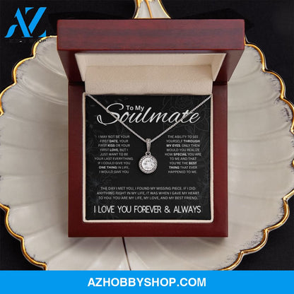 To My Soulmate - "My Life, Love & Best Friend" Sparkling Silver Pendant
