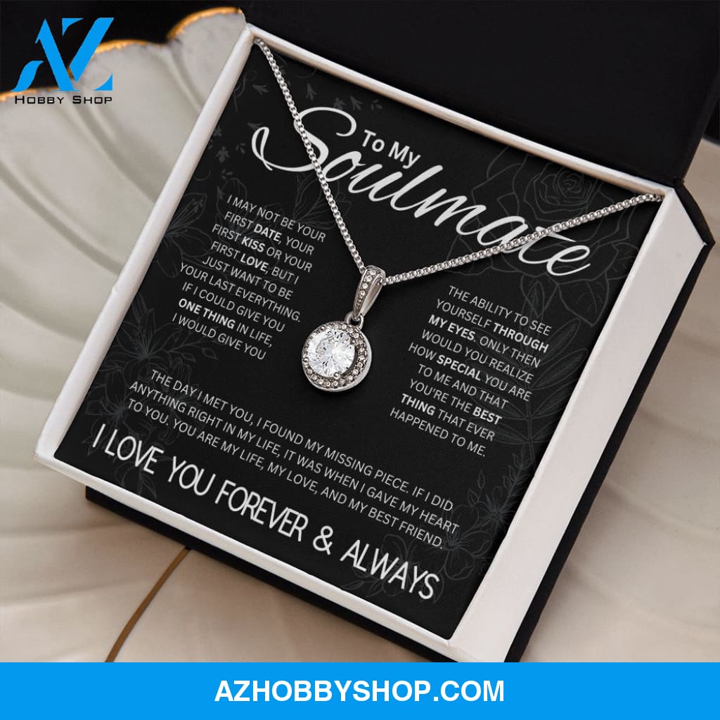 To My Soulmate - "My Life, Love & Best Friend" Sparkling Silver Pendant