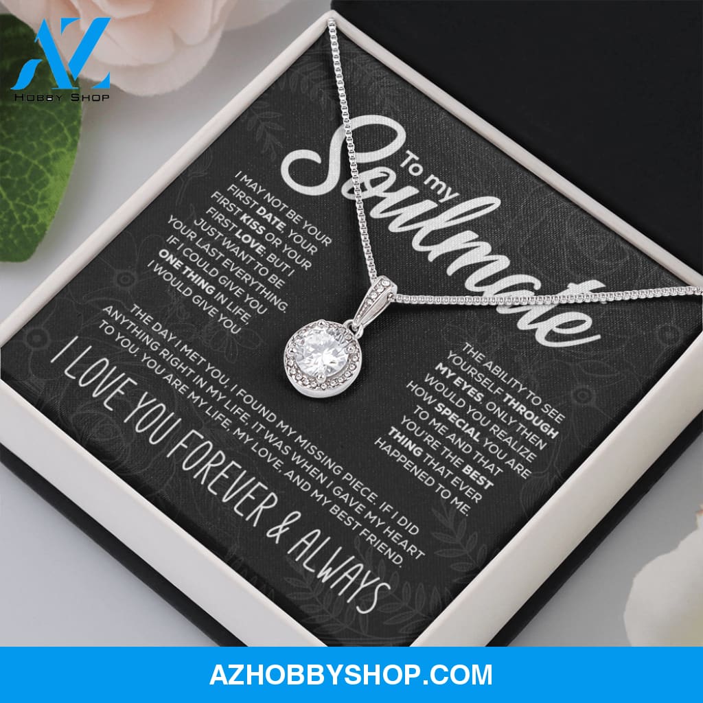 To My Soulmate - "My Life, Love & Best Friend" Sparkling Silver Pendant