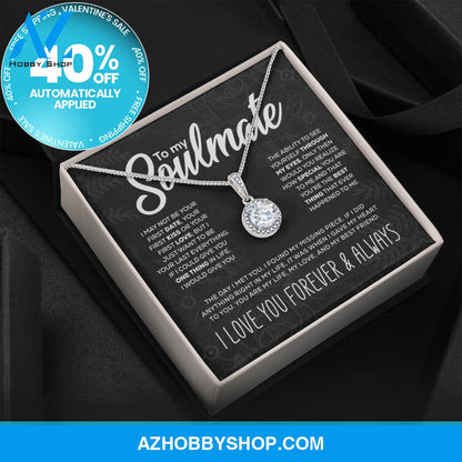 To My Soulmate - "My Life, Love & Best Friend" Sparkling Silver Pendant