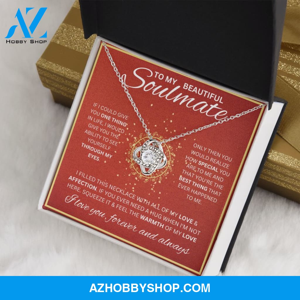 To My Soulmate Necklace For Women Love Knot