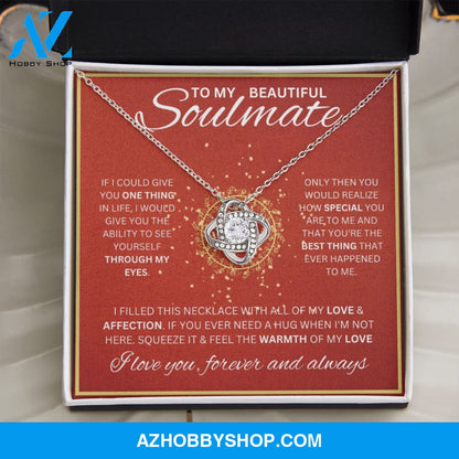 To My Soulmate Necklace For Women Love Knot