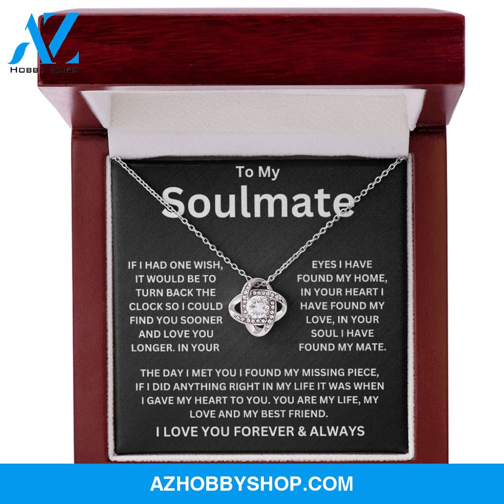 To My Soulmate One Wish Love Knot Necklace