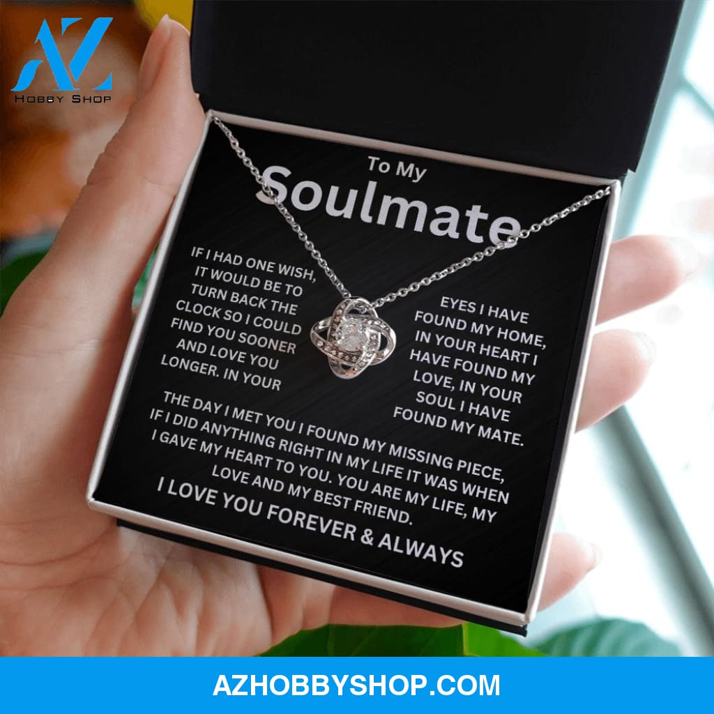 To My Soulmate One Wish Love Knot Necklace
