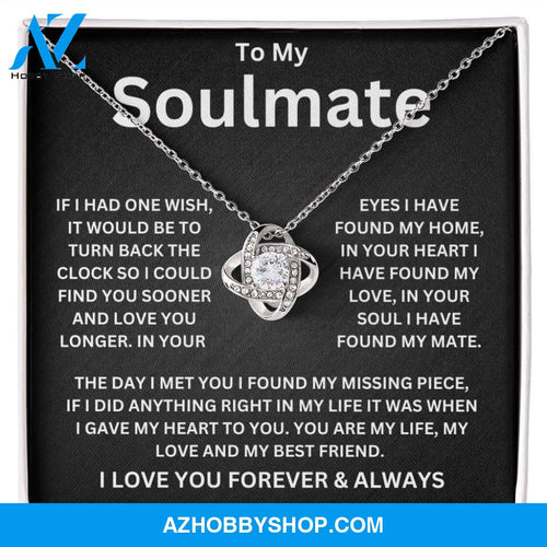 To My Soulmate One Wish Love Knot Necklace