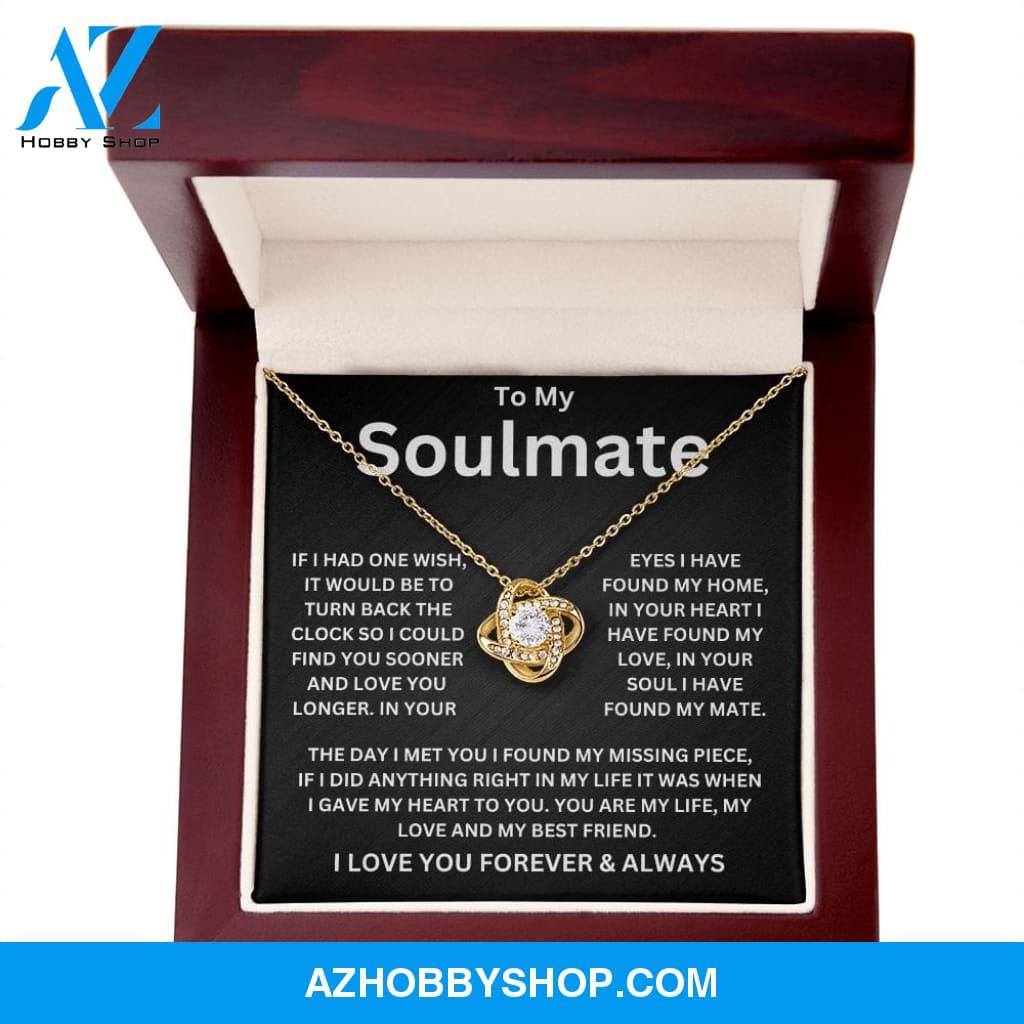 To My Soulmate One Wish Love Knot Necklace