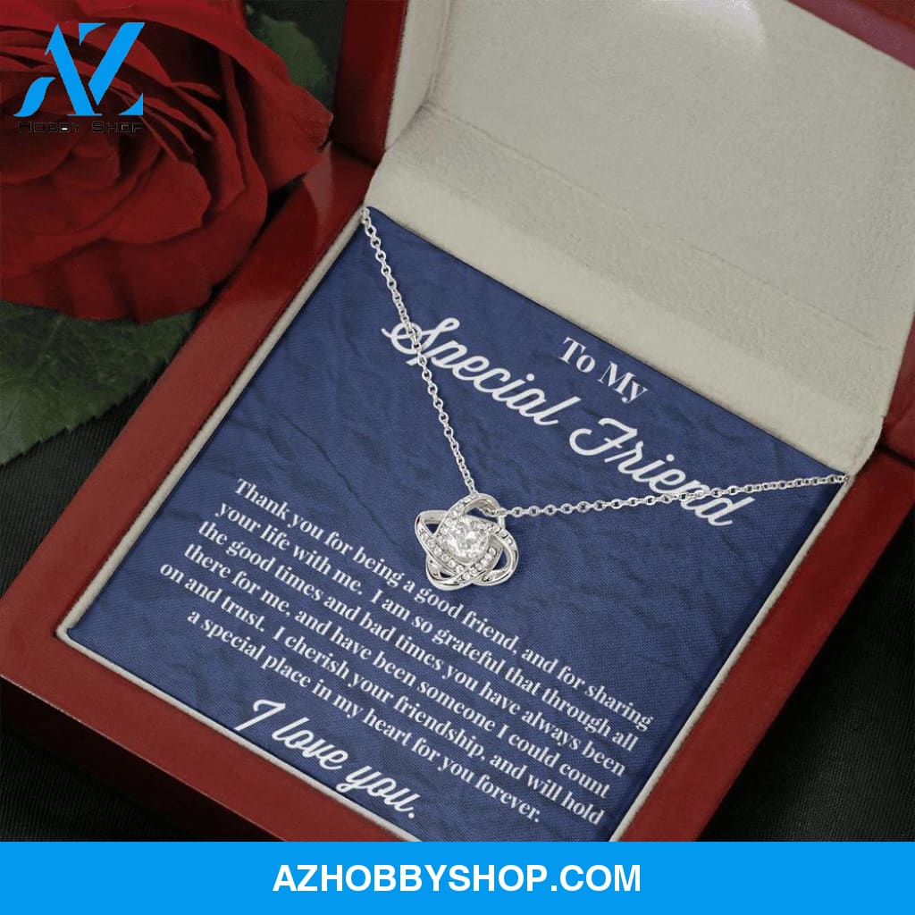 To My Special Friend Love Knot Necklace, Gift for Best Friend, Necklace for Friend