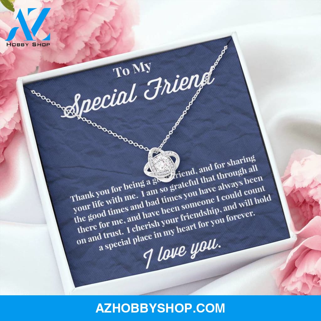 To My Special Friend Love Knot Necklace, Gift for Best Friend, Necklace for Friend