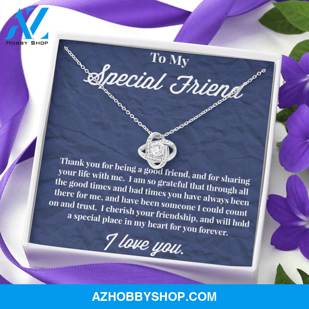 To My Special Friend Love Knot Necklace, Gift for Best Friend, Necklace for Friend