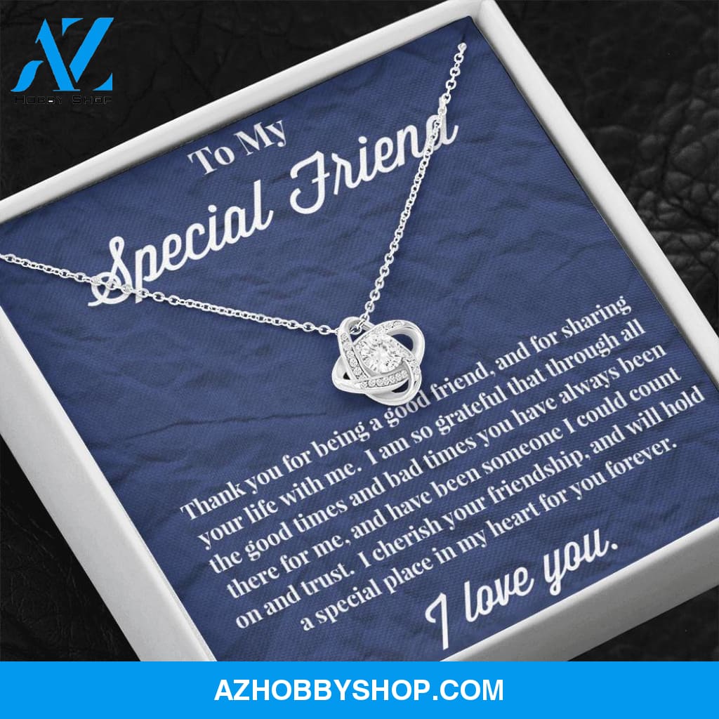 To My Special Friend Love Knot Necklace, Gift for Best Friend, Necklace for Friend