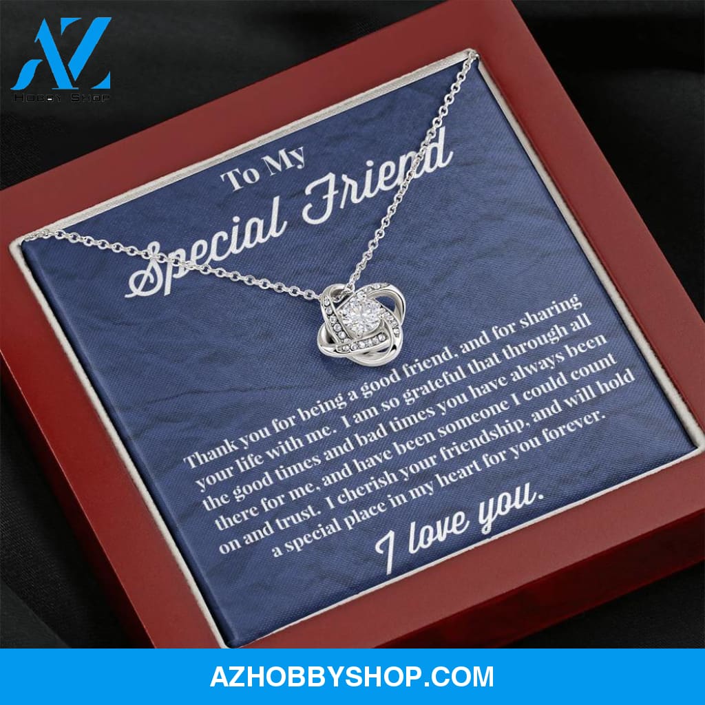 To My Special Friend Love Knot Necklace, Gift for Best Friend, Necklace for Friend