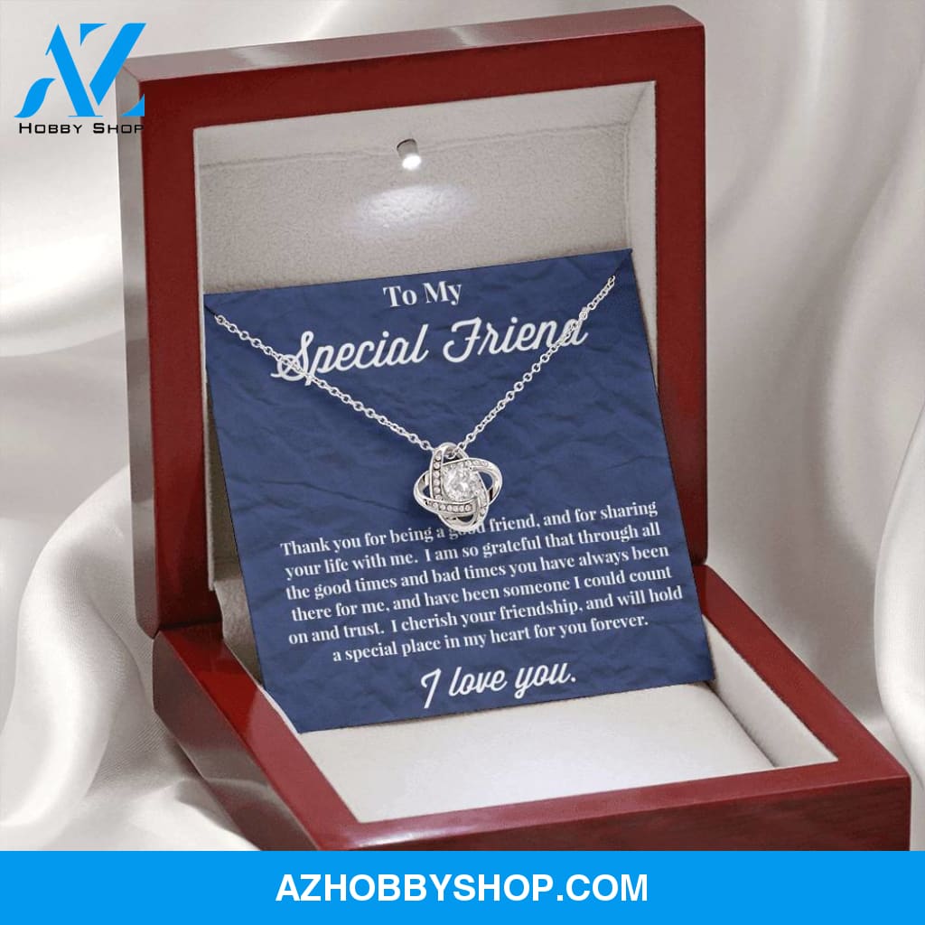 To My Special Friend Love Knot Necklace, Gift for Best Friend, Necklace for Friend