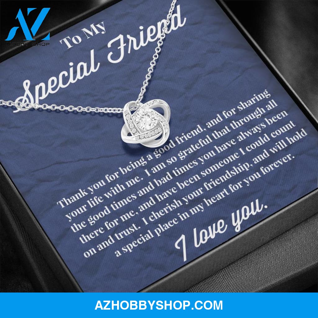 To My Special Friend Love Knot Necklace, Gift for Best Friend, Necklace for Friend