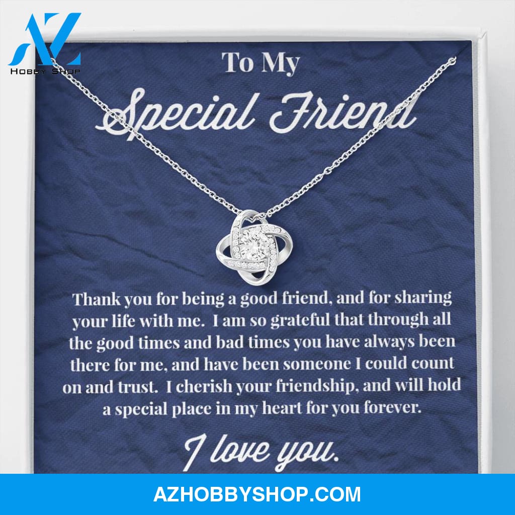 To My Special Friend Love Knot Necklace, Gift for Best Friend, Necklace for Friend