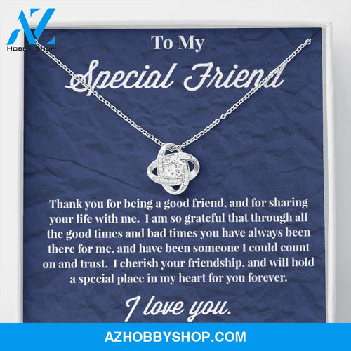 To My Special Friend Love Knot Necklace, Gift for Best Friend, Necklace for Friend