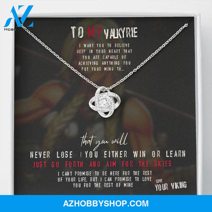 To My Valkyrie - I Can Promise You - Silver Love Knot Necklace