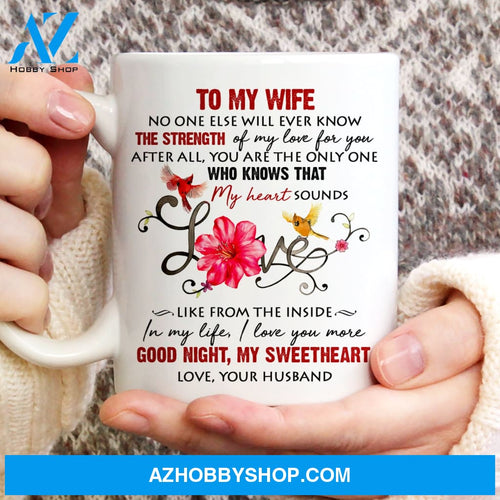 To my wife, Cardinal, Good night, my sweetheart - Couple White Mug