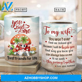 To my wife, Cute Gnome couple, You can always lean on me - Couple AOP Mug