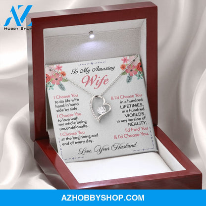 To My Wife | I Choose You | Forever Love Necklace | Romantic Gift for Wife