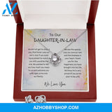 To Our Daughter In Law - Love Knot Earring and Silver Necklace Set