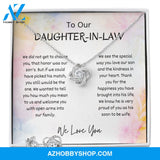 To Our Daughter In Law - Love Knot Earring and Silver Necklace Set