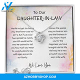 To Our Daughter In Law - Love Knot Earring and Silver Necklace Set