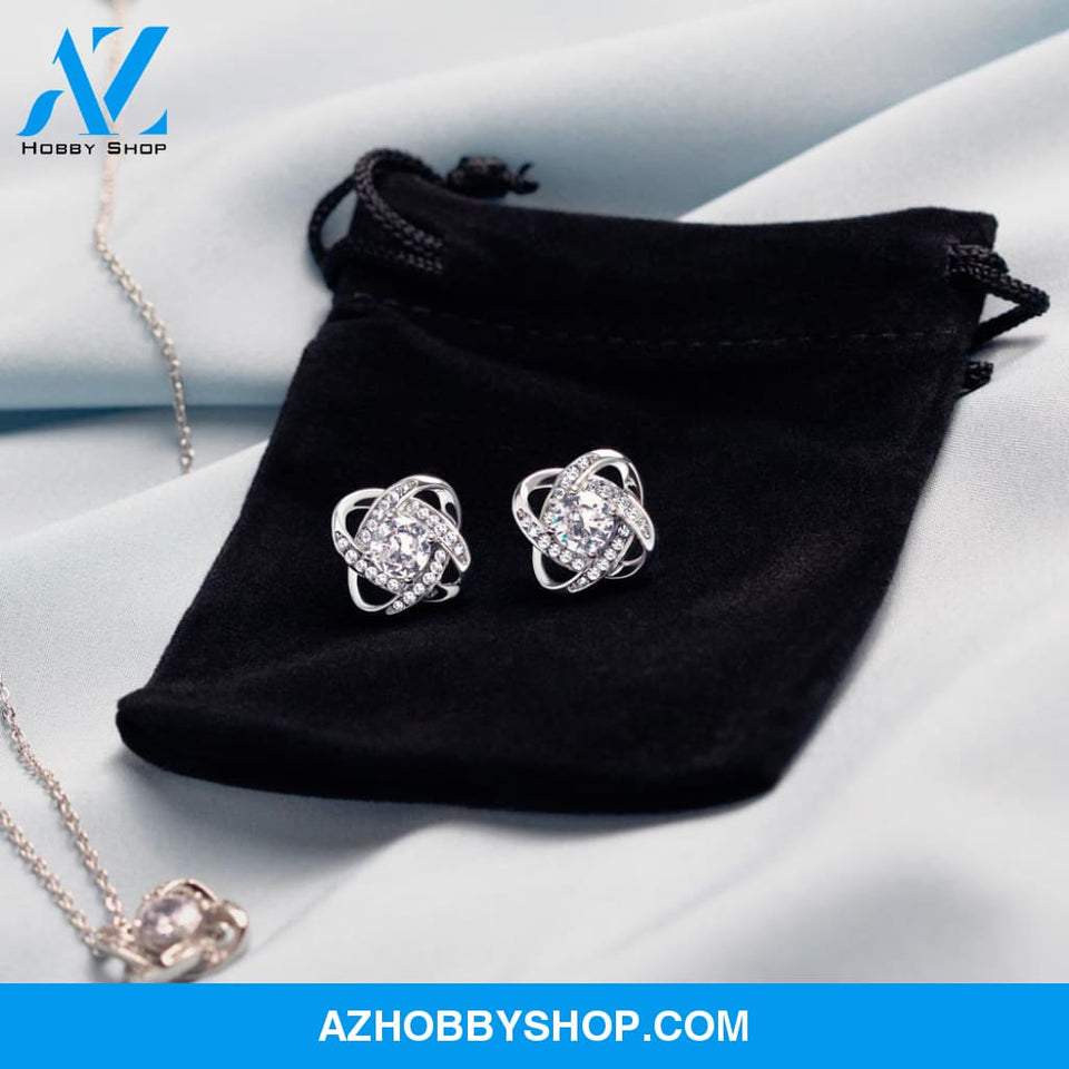To Our Daughter In Law - Love Knot Earring and Silver Necklace Set