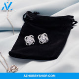 To Our Daughter In Law - Love Knot Earring and Silver Necklace Set