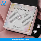 To Our Daughter In Law - Love Knot Earring and Silver Necklace Set