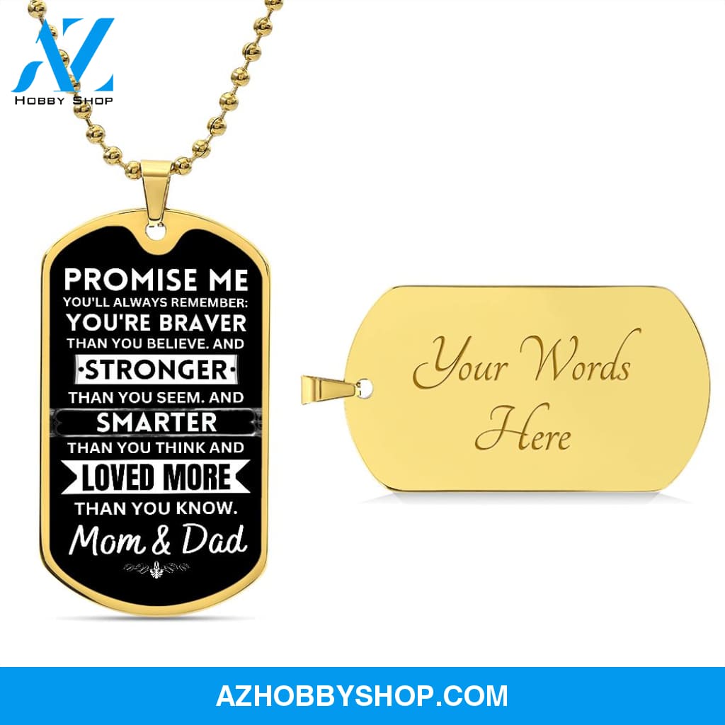 To Our Son - Promise Me - Dog Tag Military Ball Chain