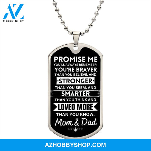 To Our Son - Promise Me - Dog Tag Military Ball Chain