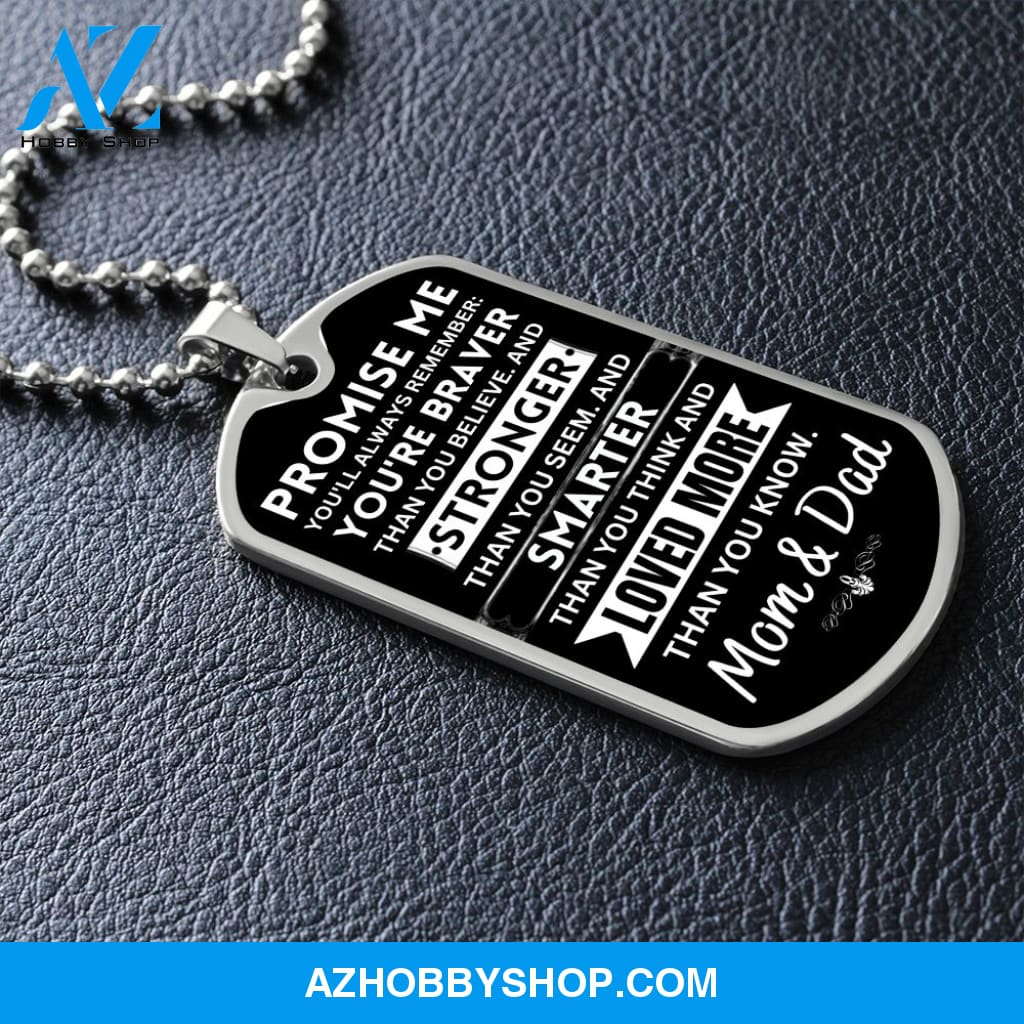 To Our Son - Promise Me - Dog Tag Military Ball Chain