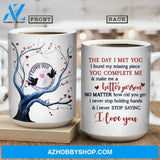 Tree of love, Bird couple, You complete me - Couple White Mug