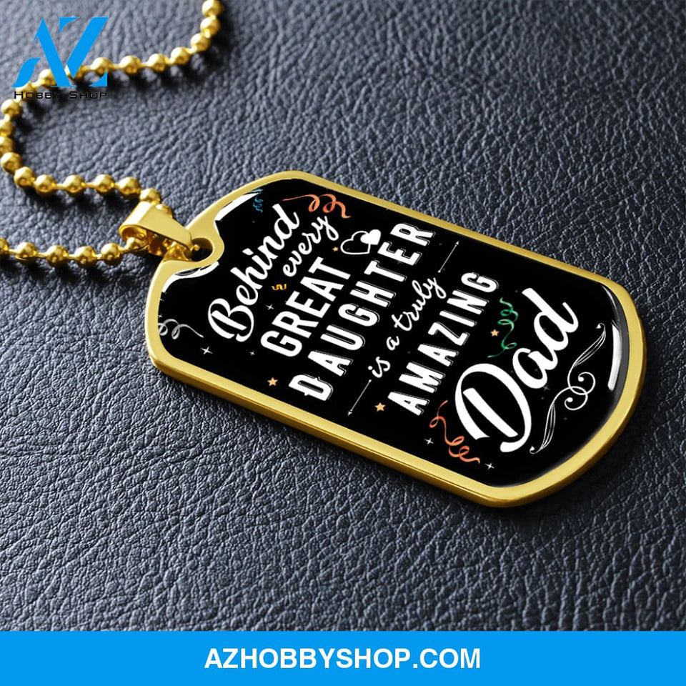 Truly Amazing DAD - Graphical Dog Tag & Ball chain (steel)