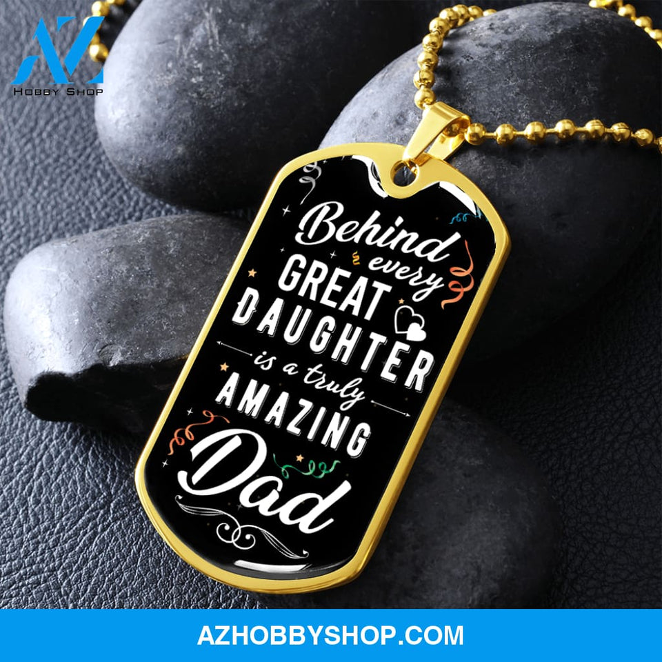 Truly Amazing DAD - Graphical Dog Tag & Ball chain (steel)