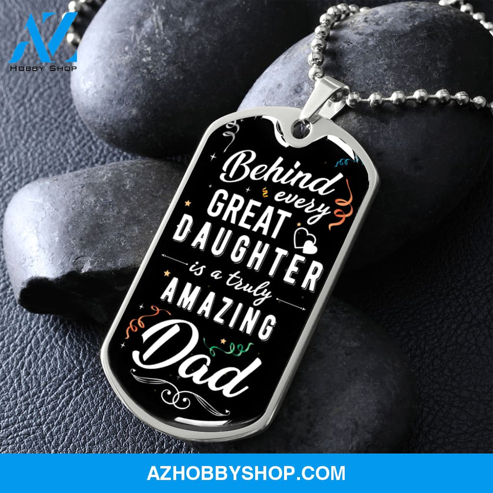 Truly Amazing DAD - Graphical Dog Tag & Ball chain (steel)