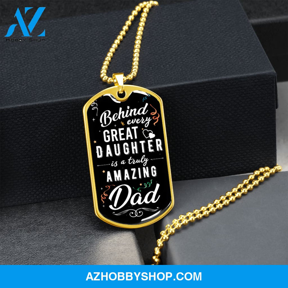 Truly Amazing DAD - Graphical Dog Tag & Ball chain (steel)