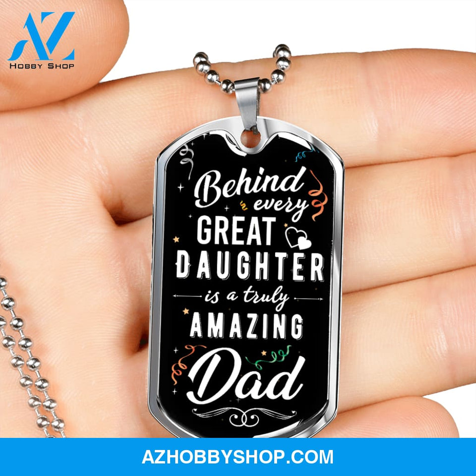 Truly Amazing DAD - Graphical Dog Tag & Ball chain (steel)
