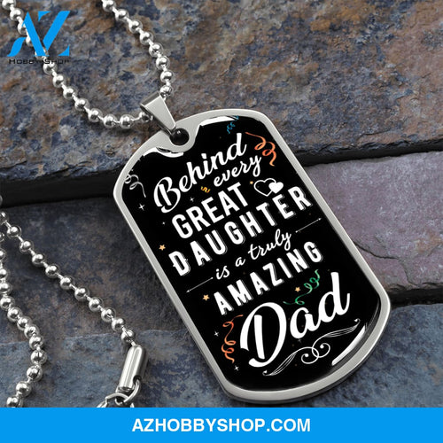 Truly Amazing DAD - Graphical Dog Tag & Ball chain (steel)