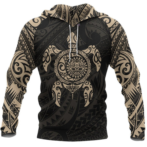 Turtle Maori Tattoo Gold All Over Printed Unisex Hoodie